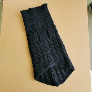 Size L Black Knitted Cable Pet Sweater  Cozy Dog Cat Pullover Fashionable Warm